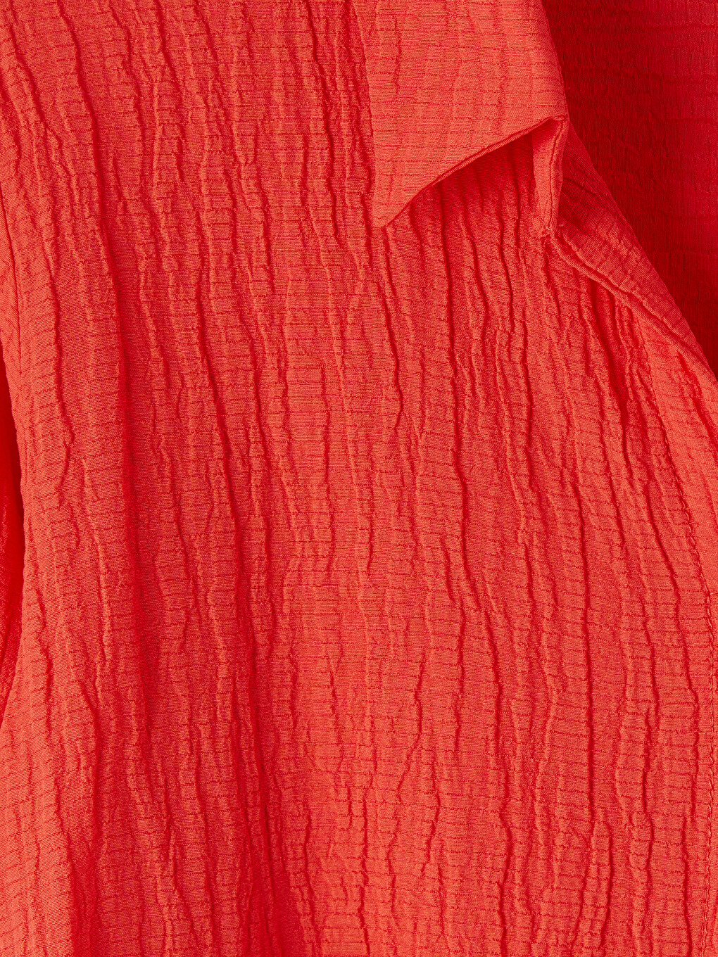 Mercan Gömlek Yaka Dokulu Oversize Bluz-2