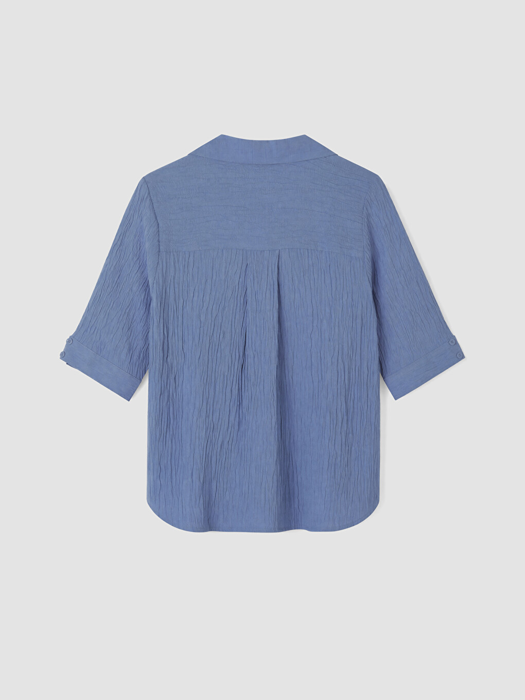 Mor Gömlek Yaka Dokulu Oversize Bluz-2