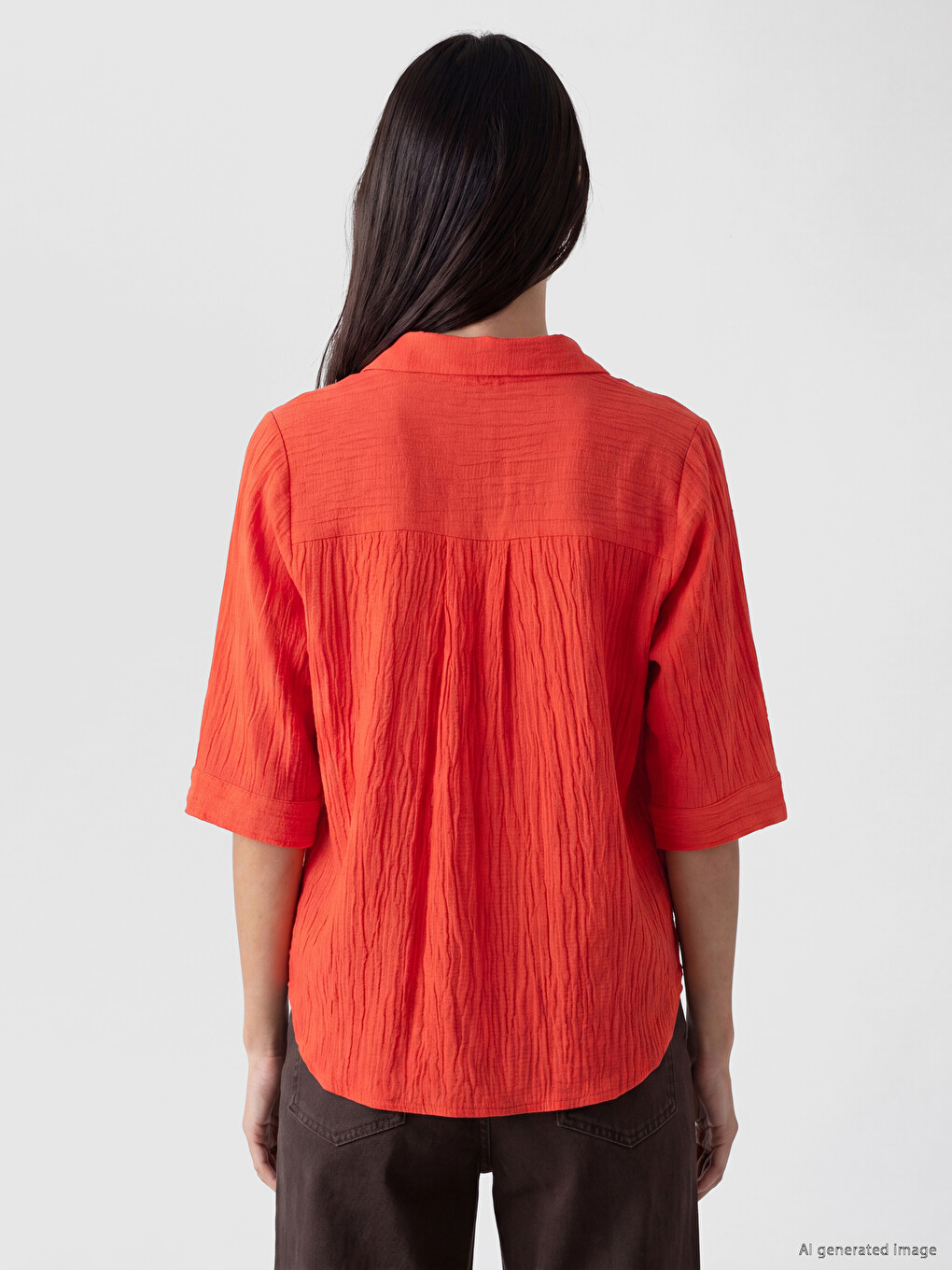 Blouse Surdimensionnée Texturée À Col Chemise-3