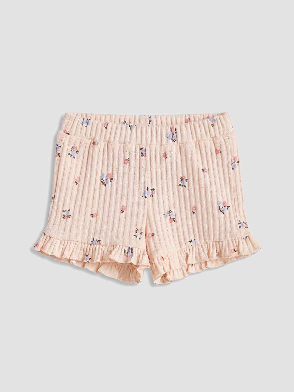 Pembe Çiçekli Kız Bebek Şortlu Takım-6