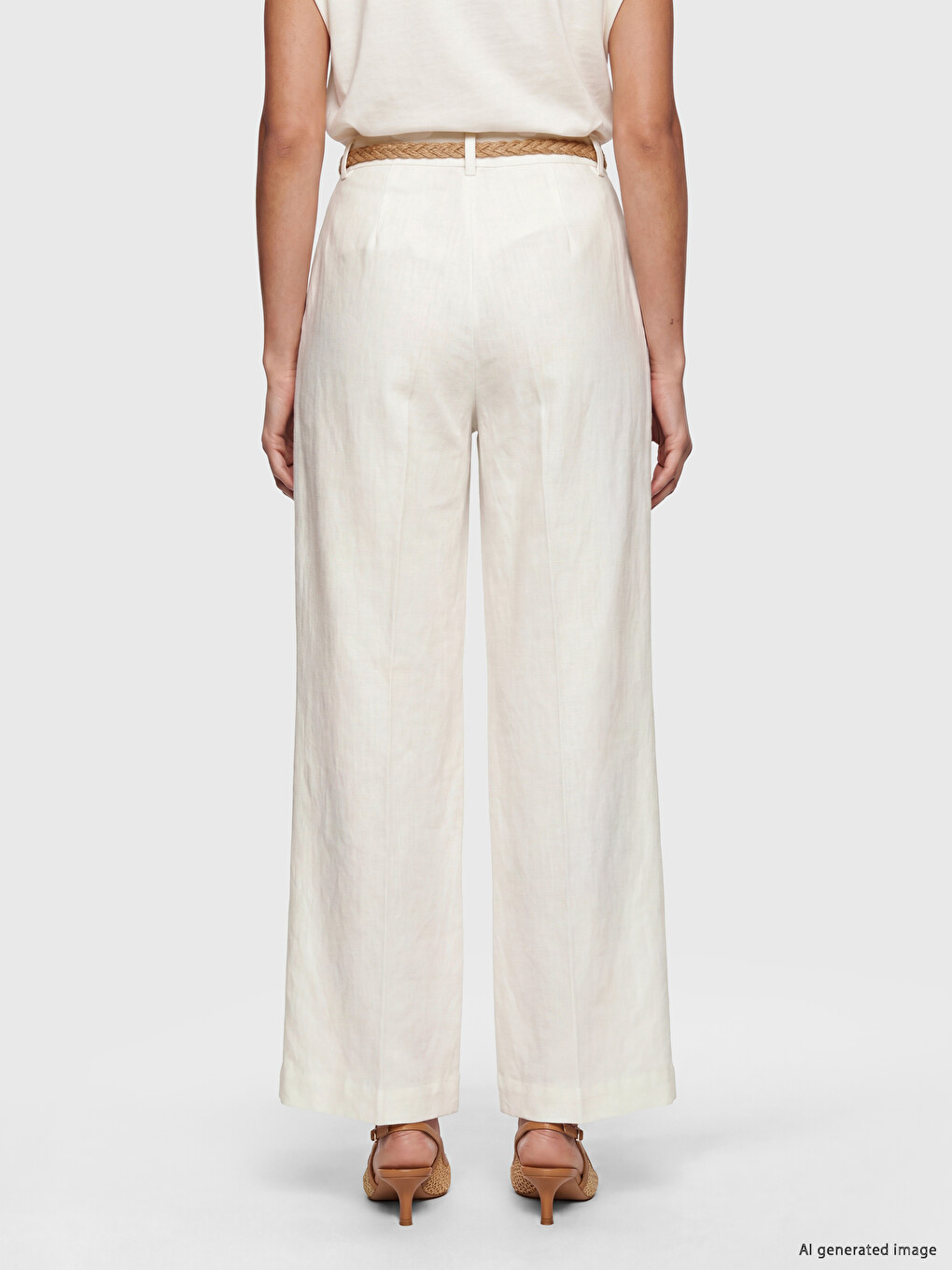 Ženske Široke Pantalone Sa Kaišem-3
