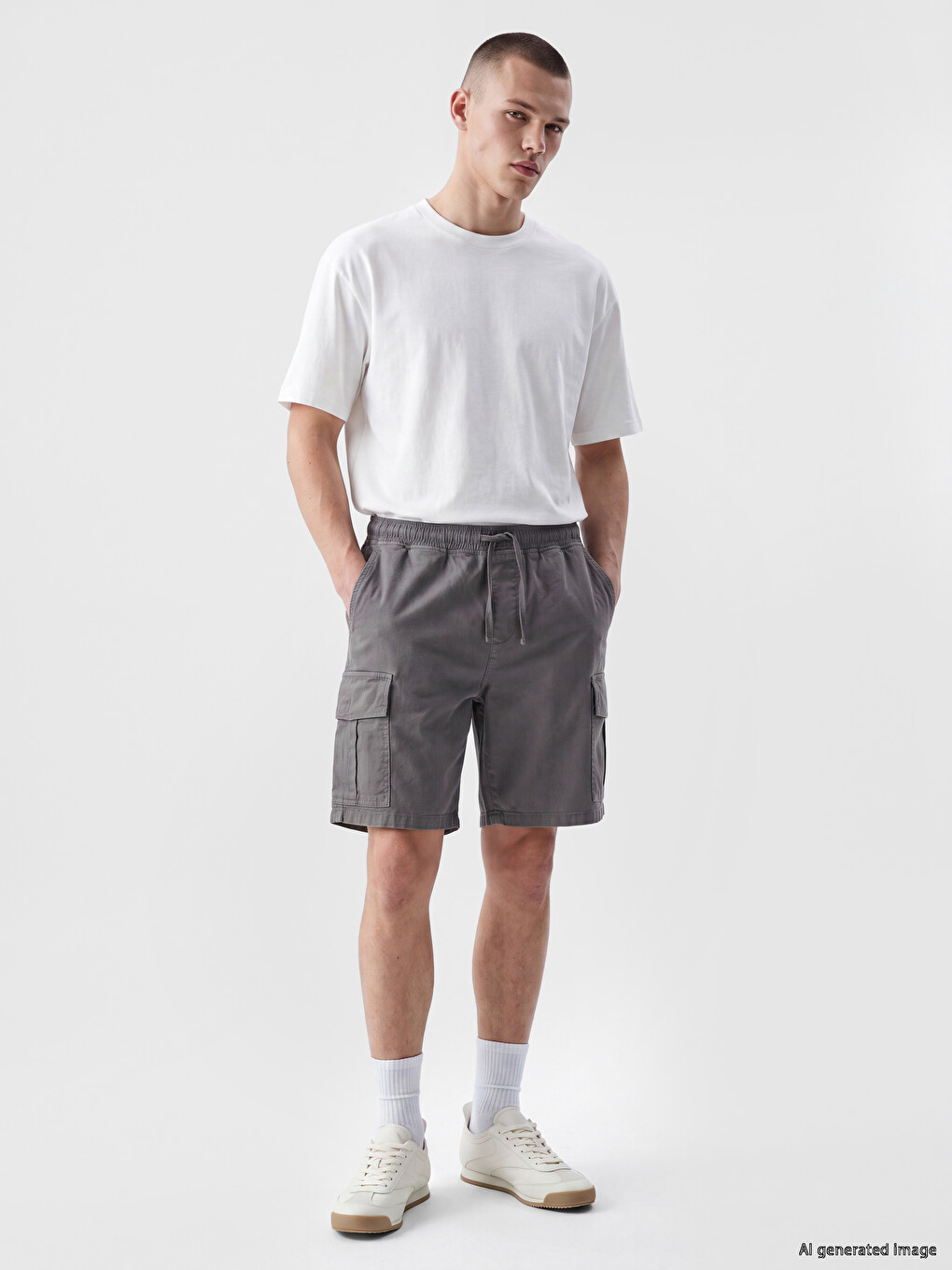 Gri Relax Fit Erkek Şort-1