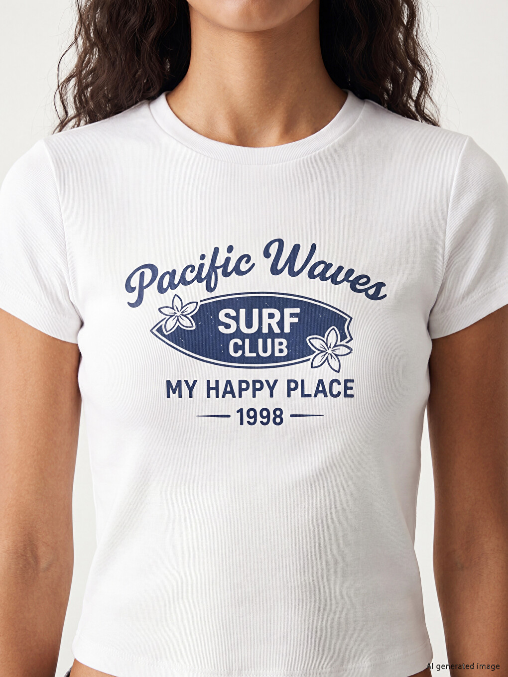 Crew Neck Printed Women's T-Shirt-2