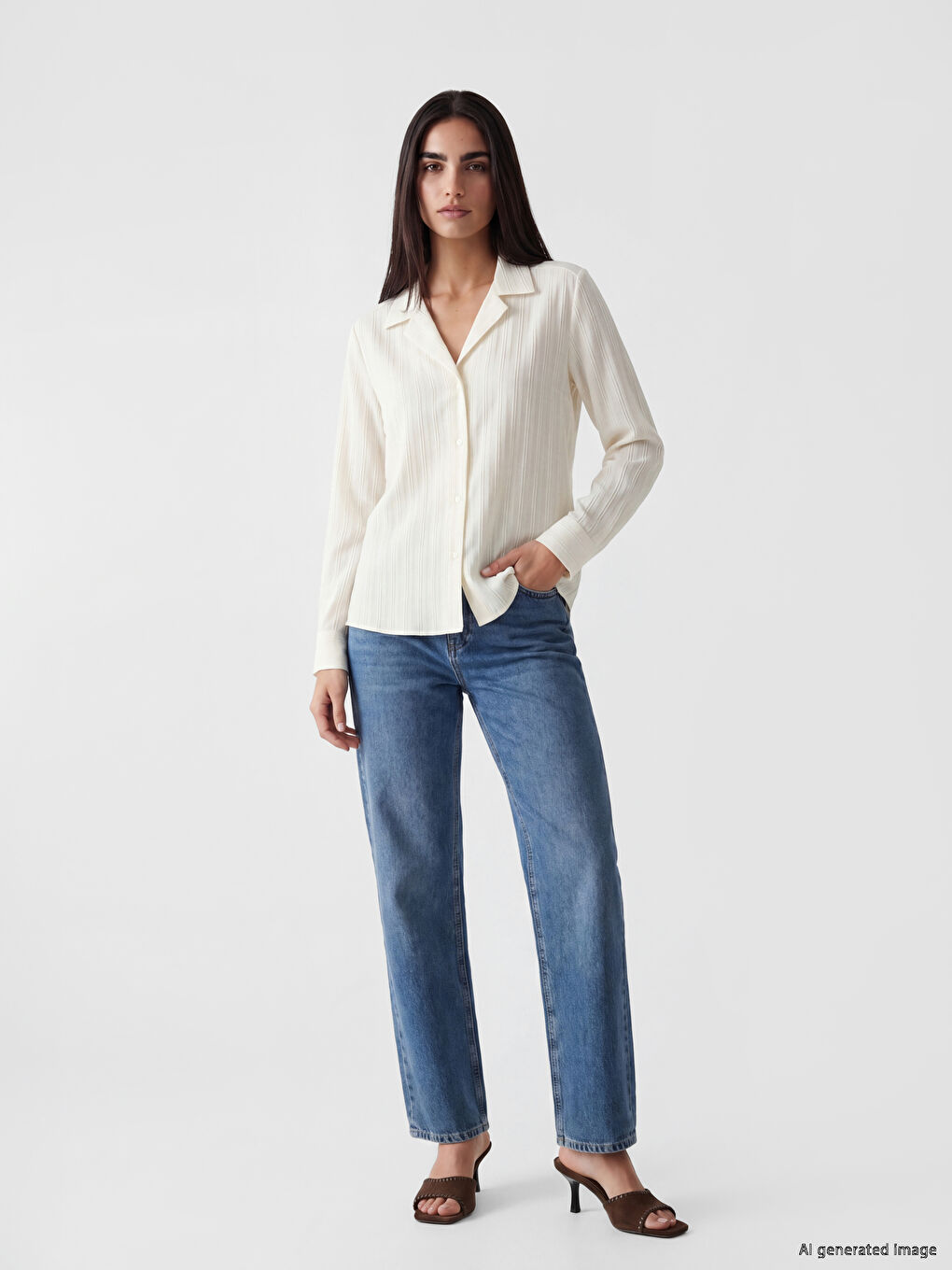 Striped Oversize Women's Shirt-1