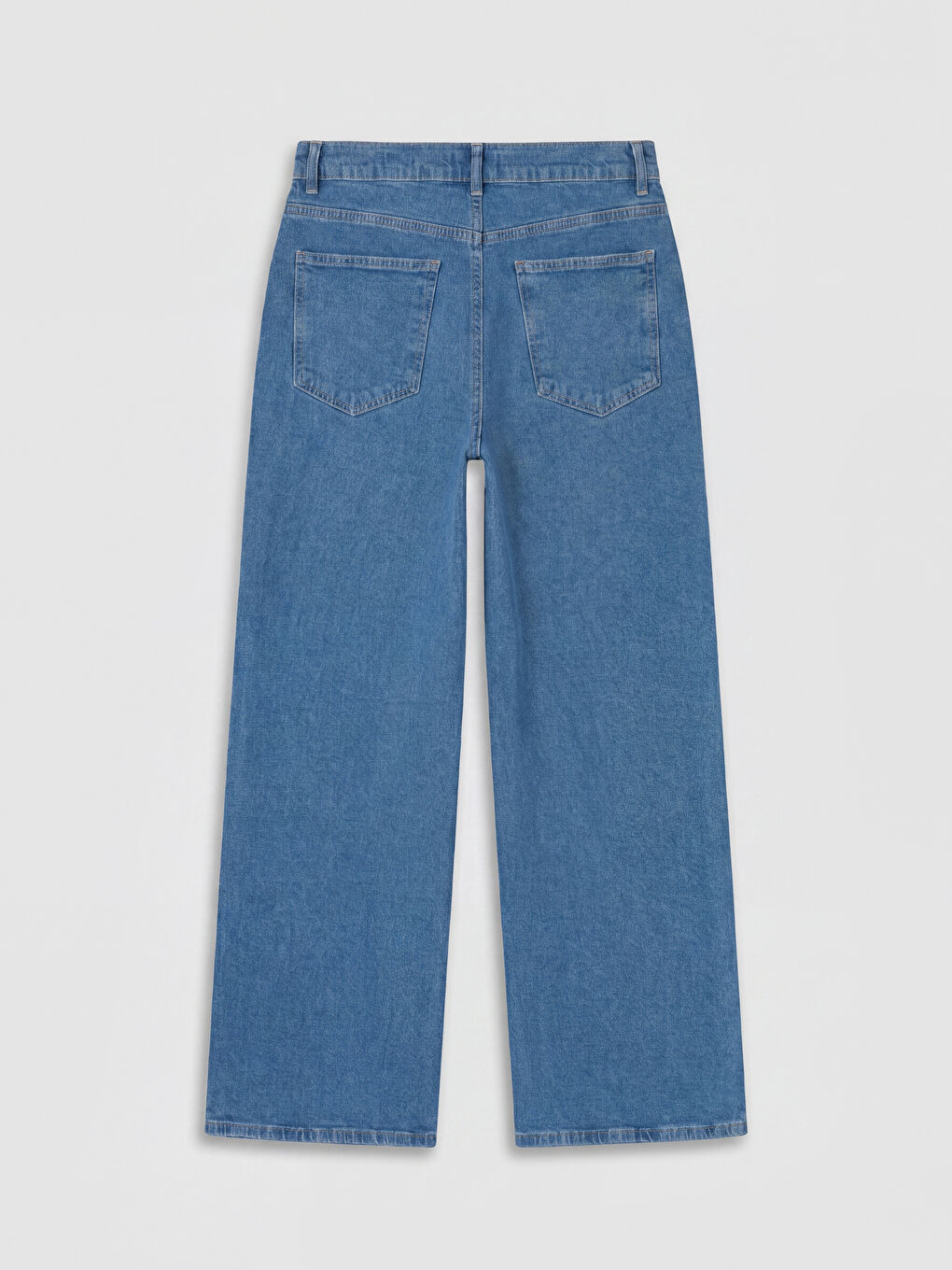 İndigo Wideleg Taşlı Kadın Jean Pantolon-1