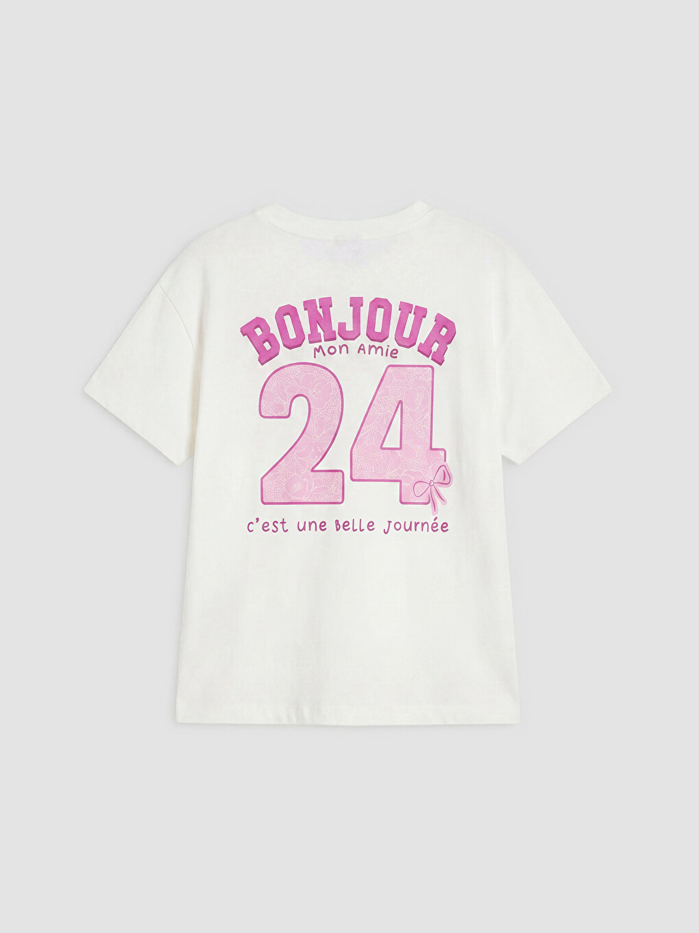 T-shirt imprimé à col rond pour filles, lot de 2-4