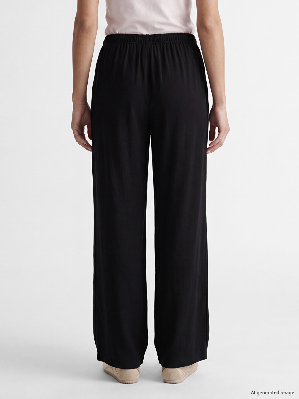 Elastic Waist Textured Women's Trousers-3