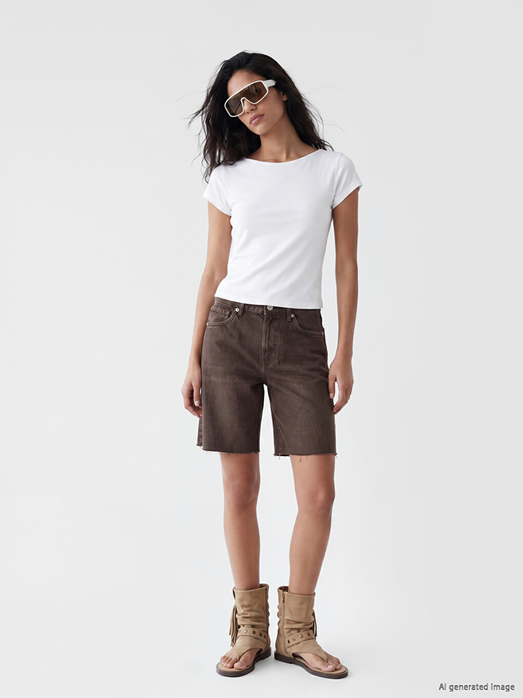 Slash Neck Modal Blend Women's T-Shirt-1