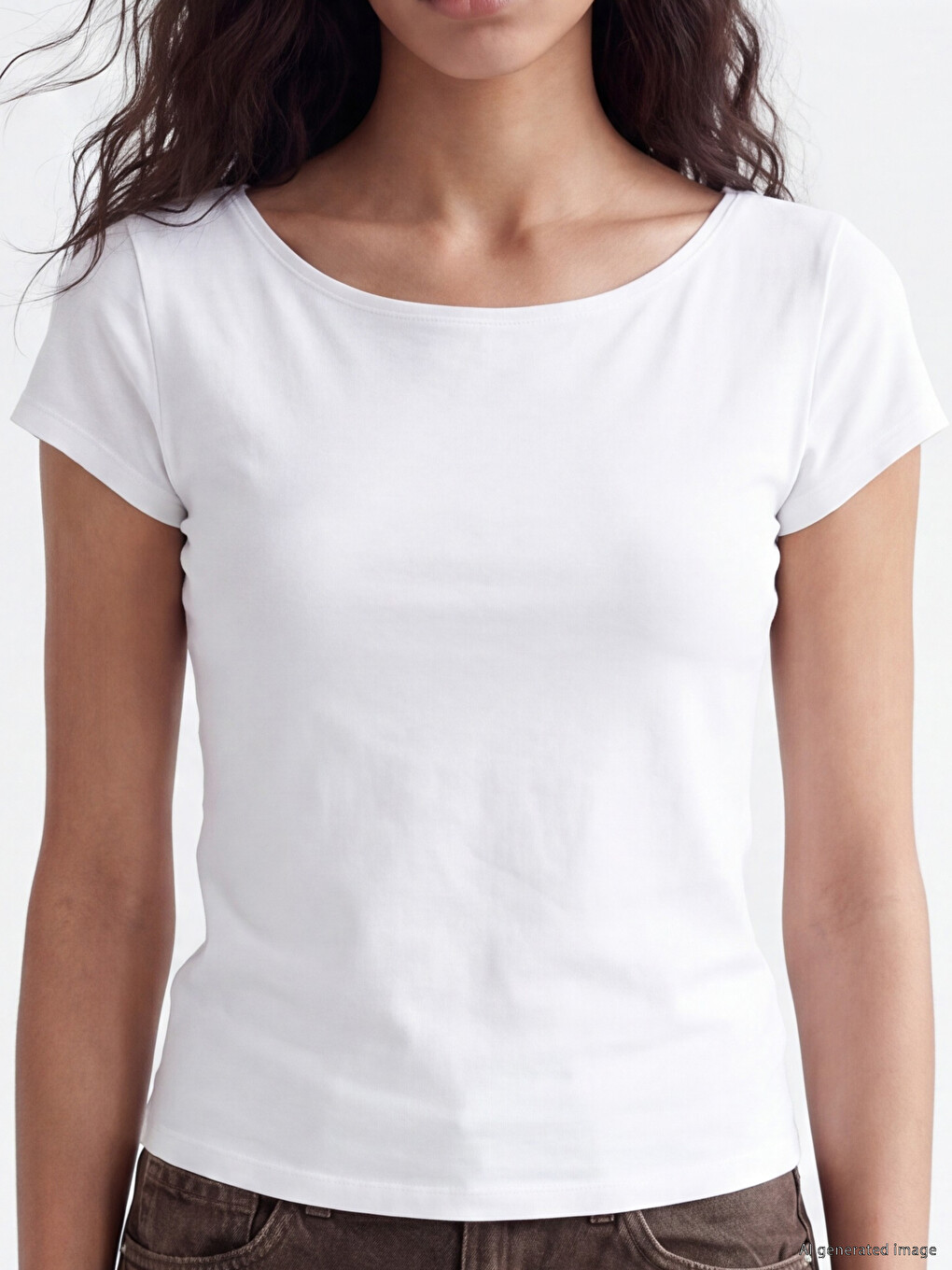 Slash Neck Modal Blend Women's T-Shirt-2