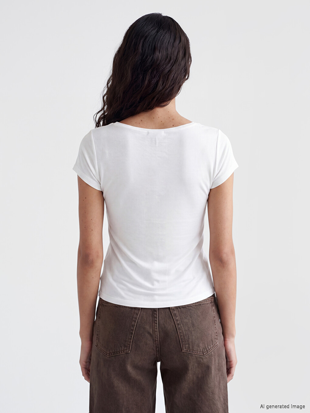 Slash Neck Modal Blend Women's T-Shirt-3