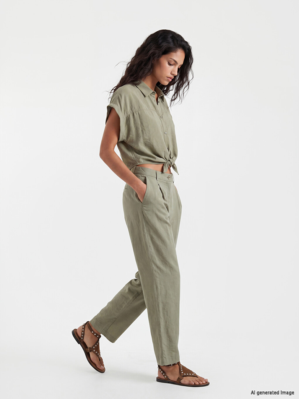 Crop Modal Blended Women's Shirt-1