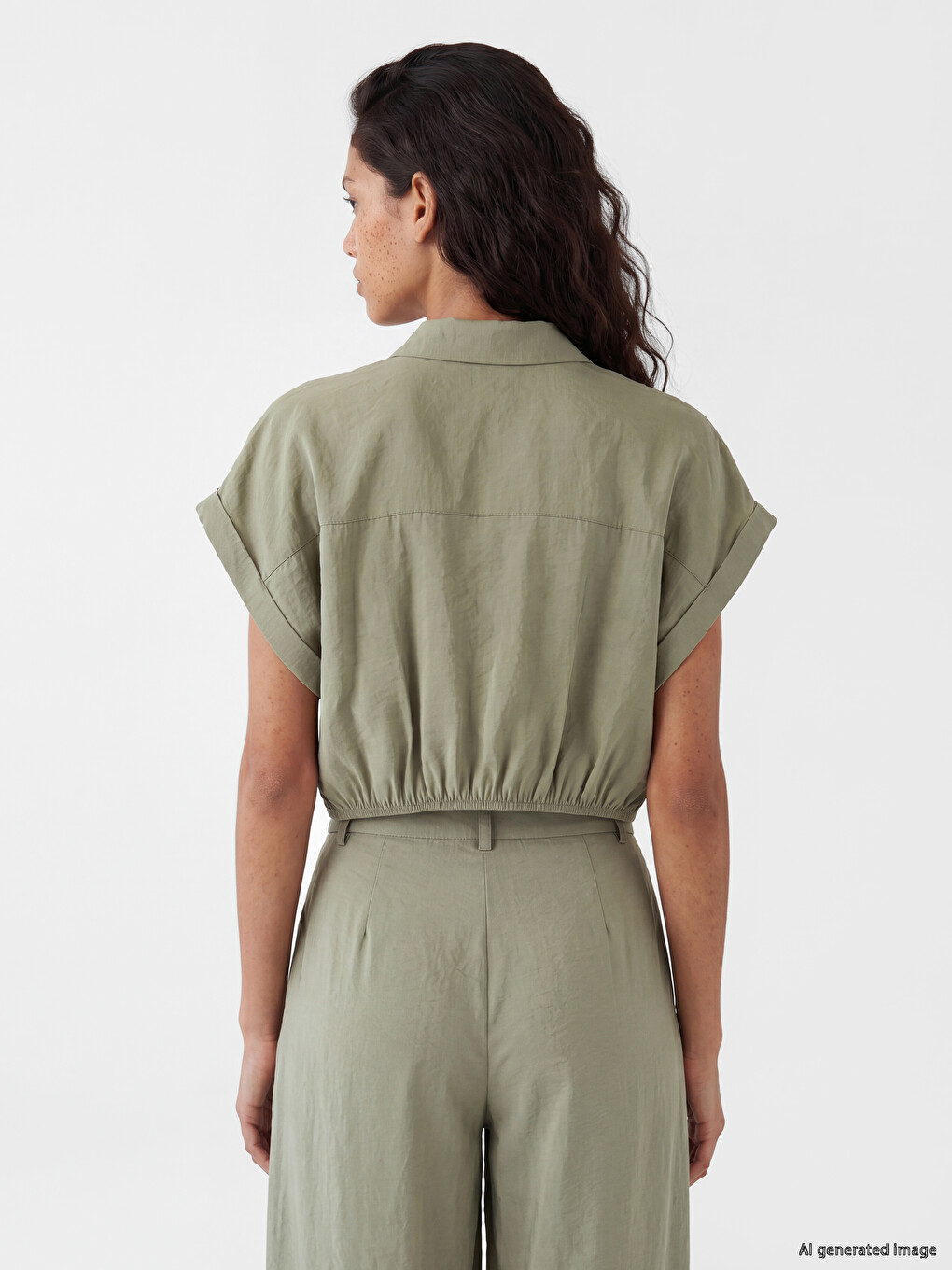 Crop Modal Blended Women's Shirt-3