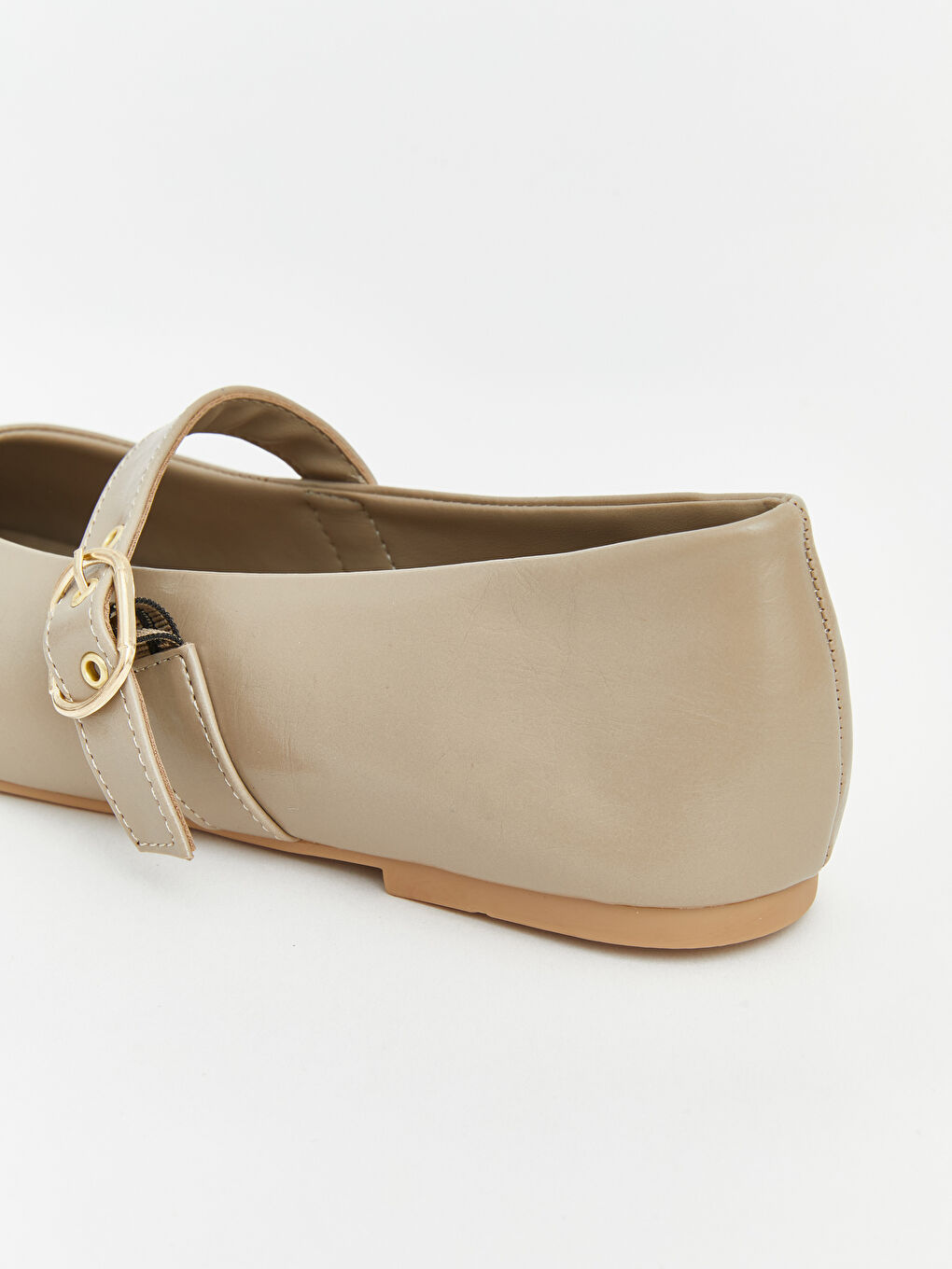 Kahverengi Deri Görünümlü Kadın Babet-4