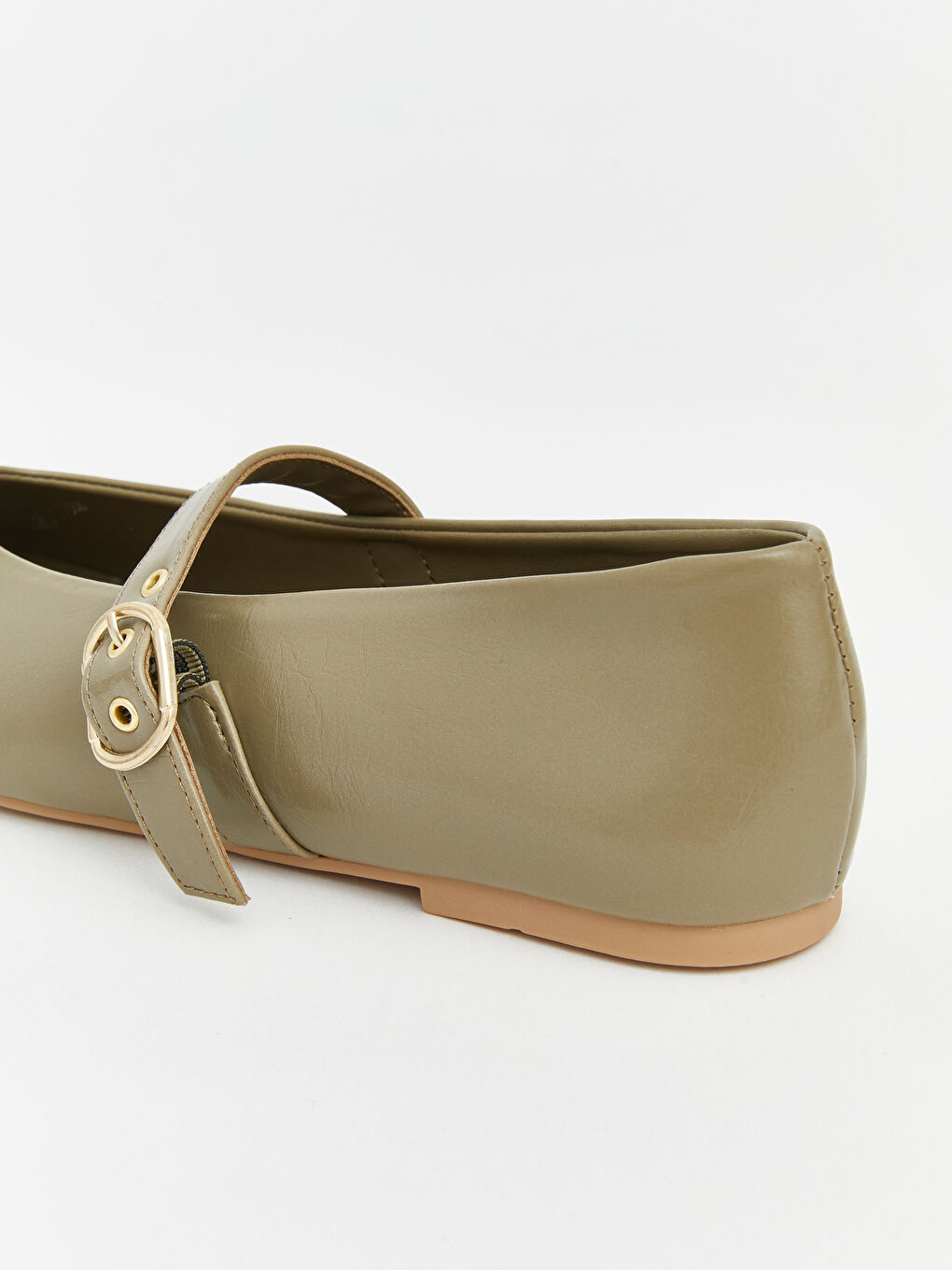 Yeşil Deri Görünümlü Kadın Babet-4