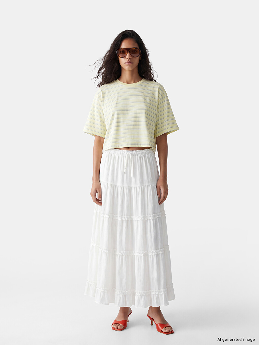Striped Oversize 100% Cotton Women's T-Shirt-1
