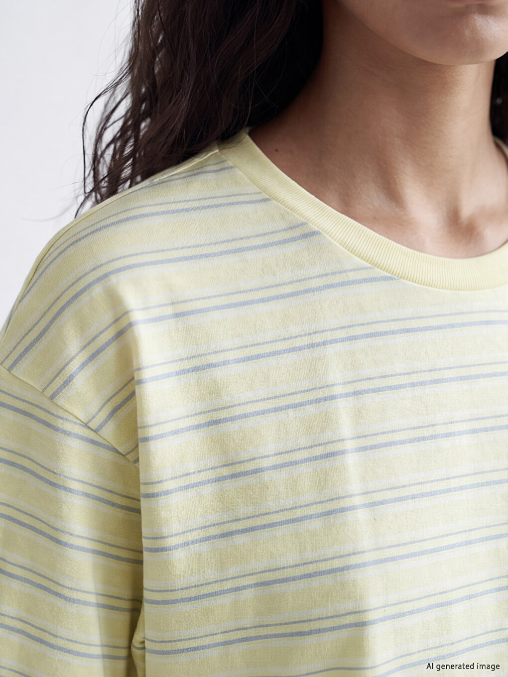 Striped Oversize 100% Cotton Women's T-Shirt-2
