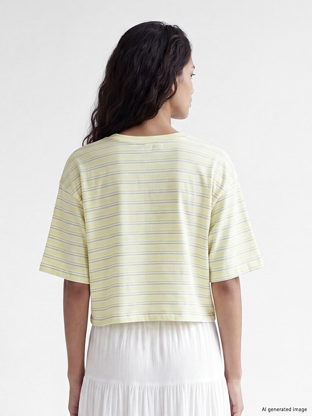 Striped Oversize 100% Cotton Women's T-Shirt-3