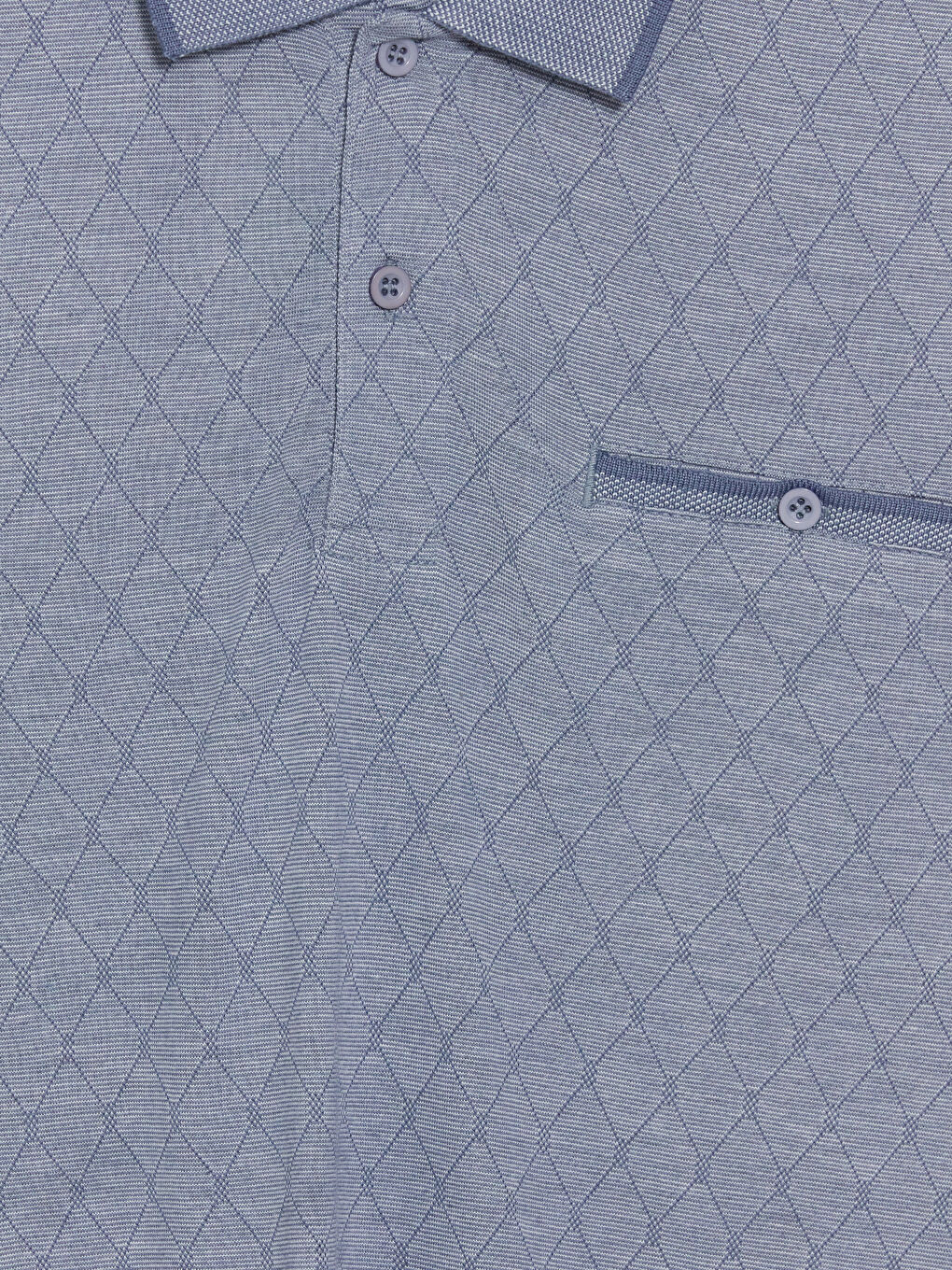 İndigo Polo Yaka Desenli Erkek Tişört-2