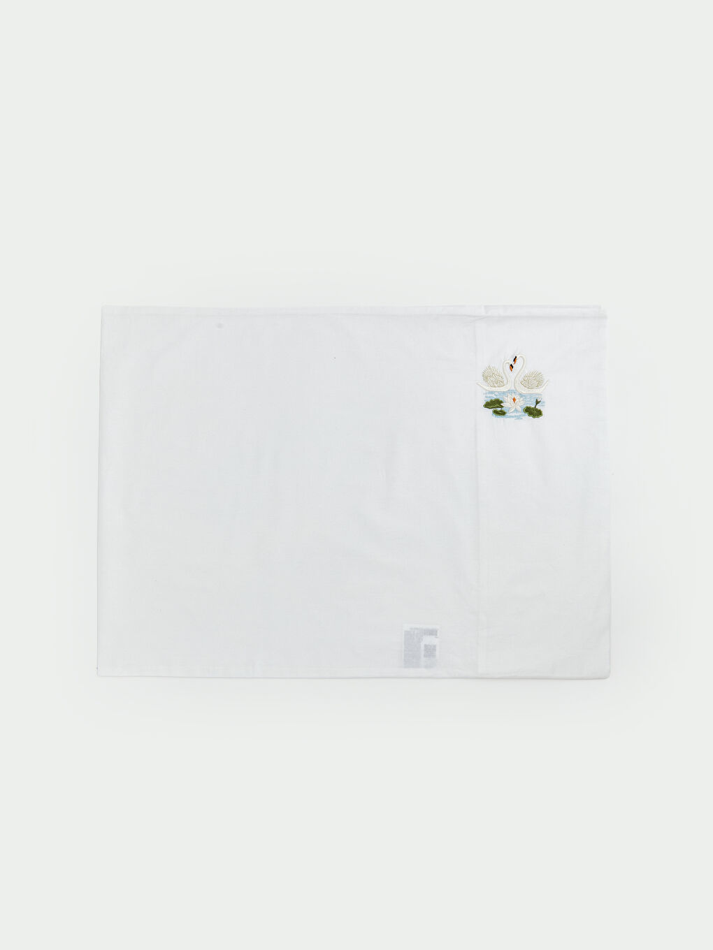 Beyaz Kuğu Nakışlı Yastık Kılıfı 2'li 50x70 cm-3