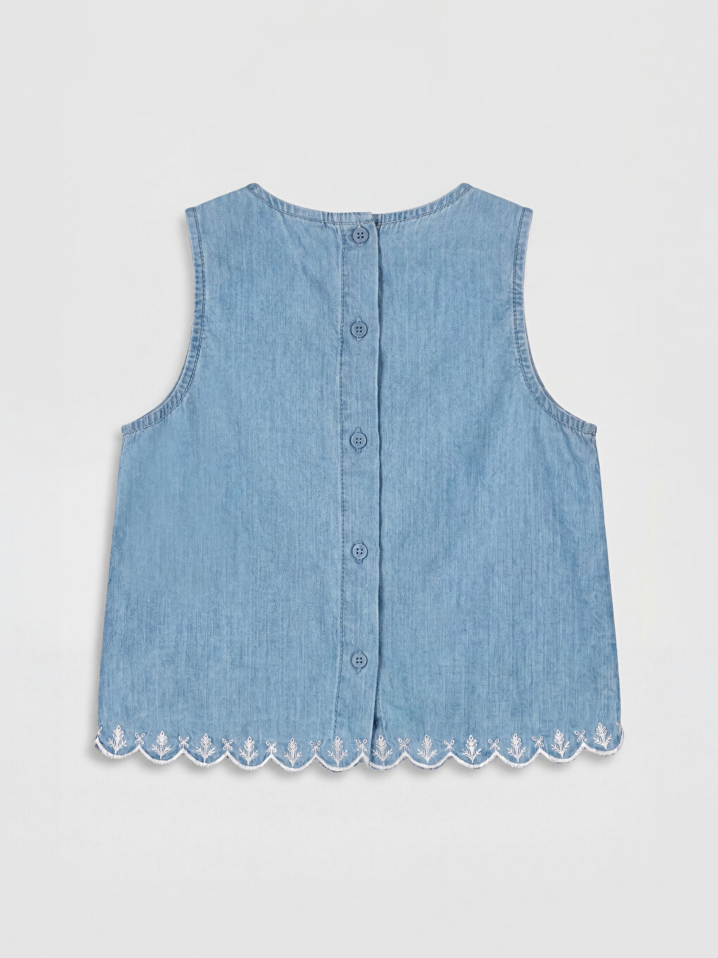 İndigo Nakışlı Kız Çocuk Jean Takım-2