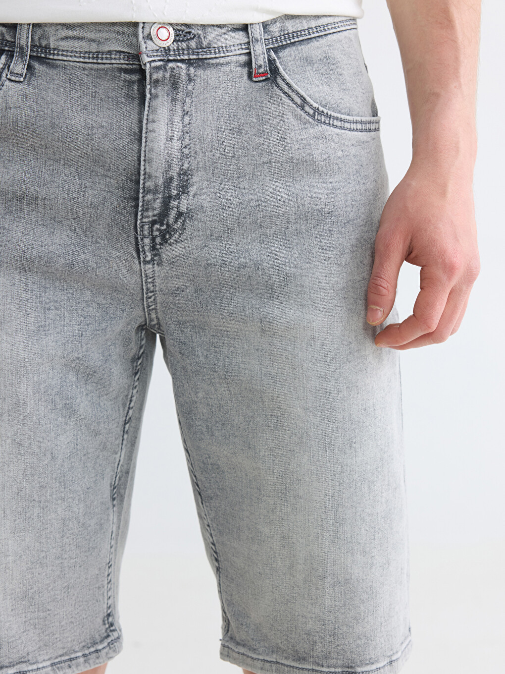 Regular Fit Men's Denim Shorts-2