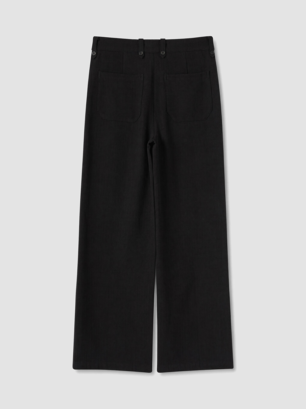 Siyah Regular Fit Geniş Paça Kadın Pantolon-1
