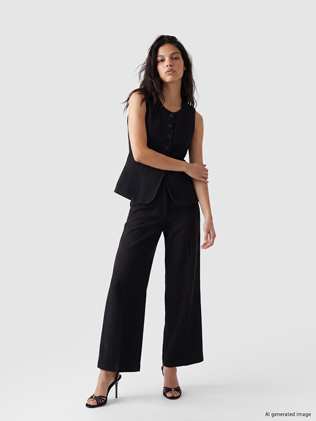 Regular Fit Wide Leg Women's Trousers