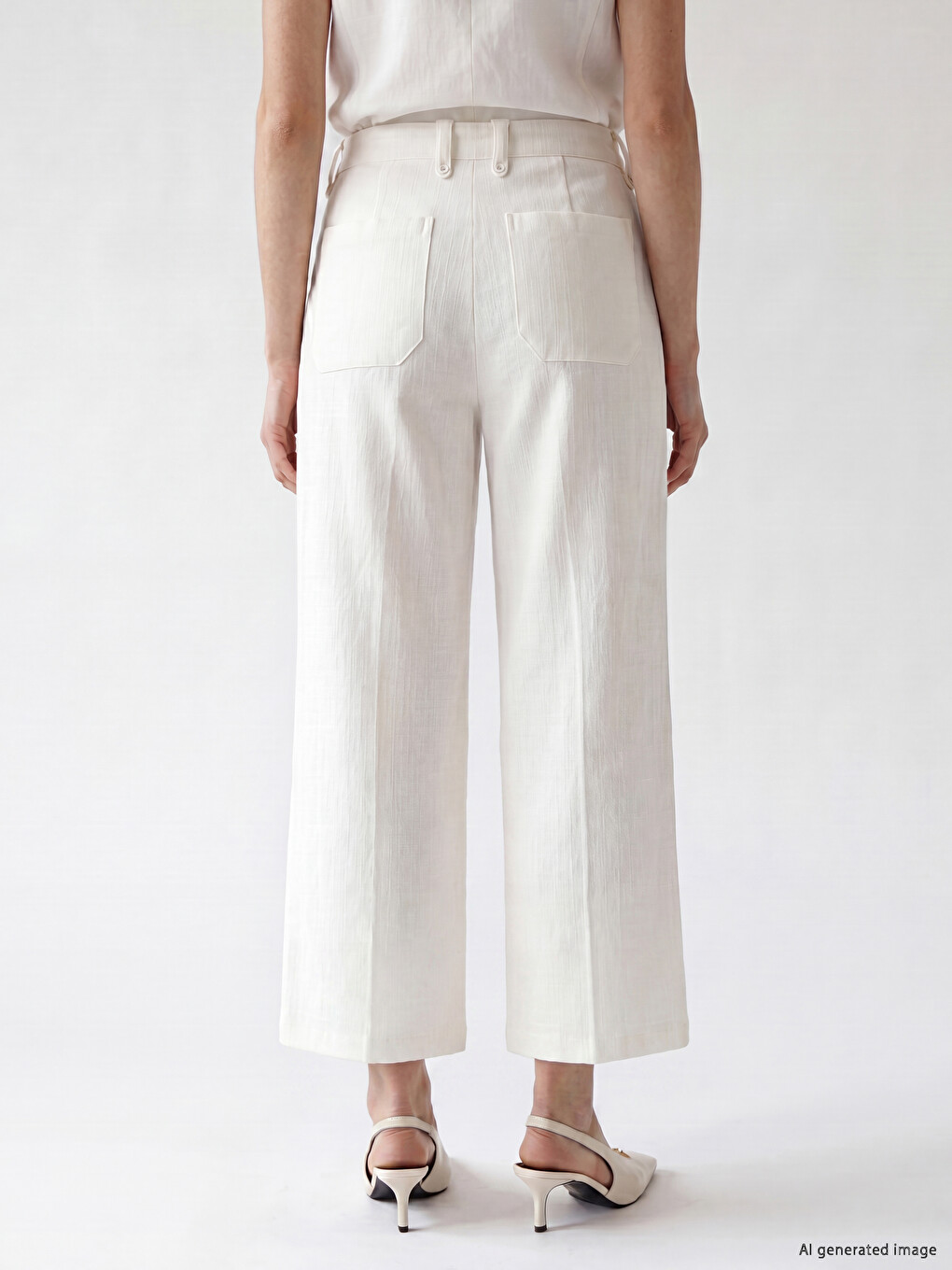 Regular Fit Široke Pantalone Za Žene-2