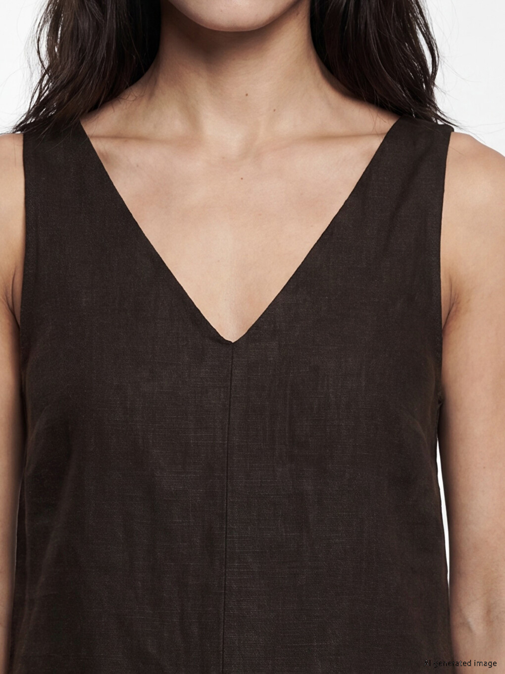 A-Cut Linen Blend Mini Dress-1