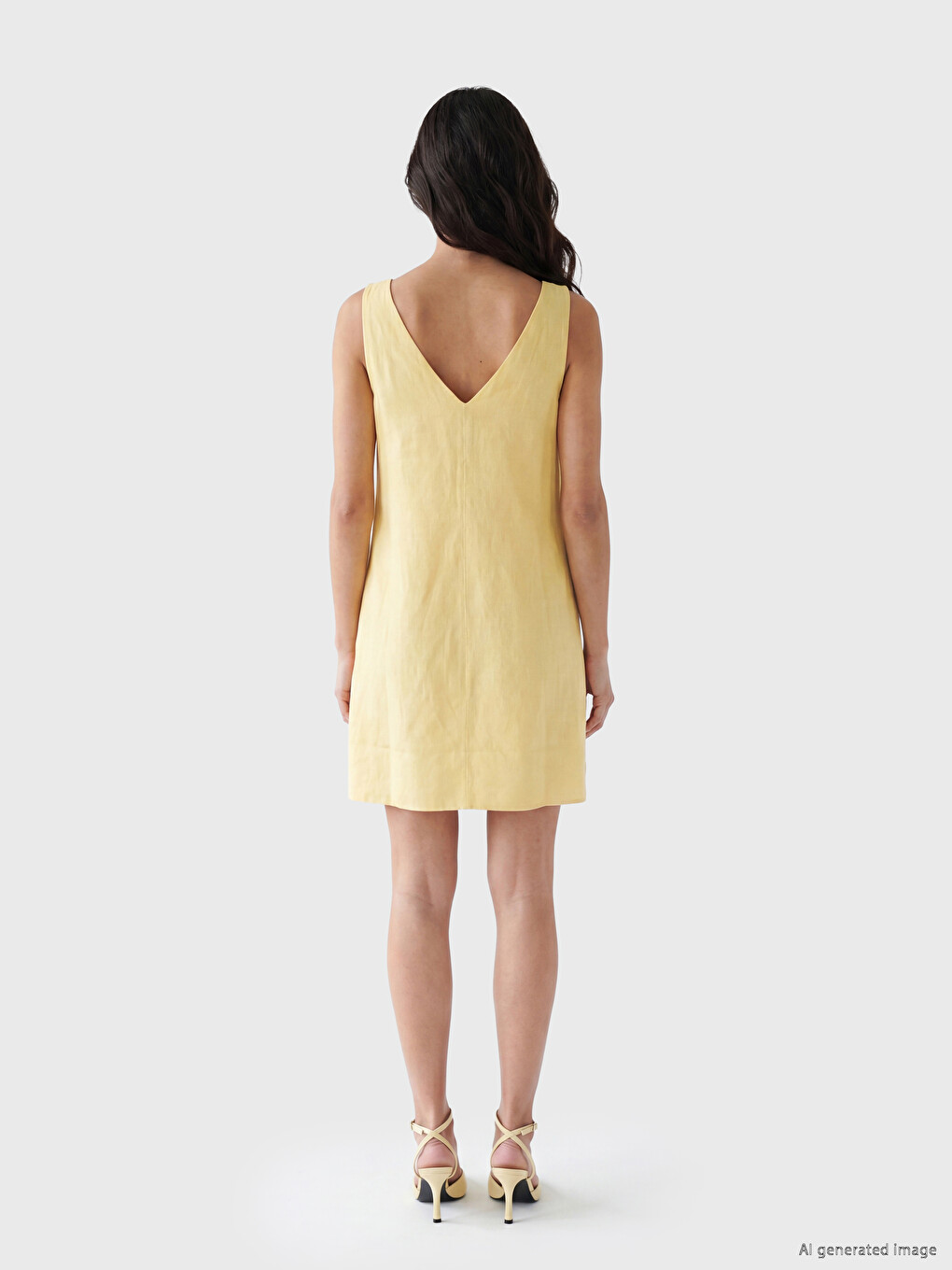A-Line Linen Blend Mini Dress-3