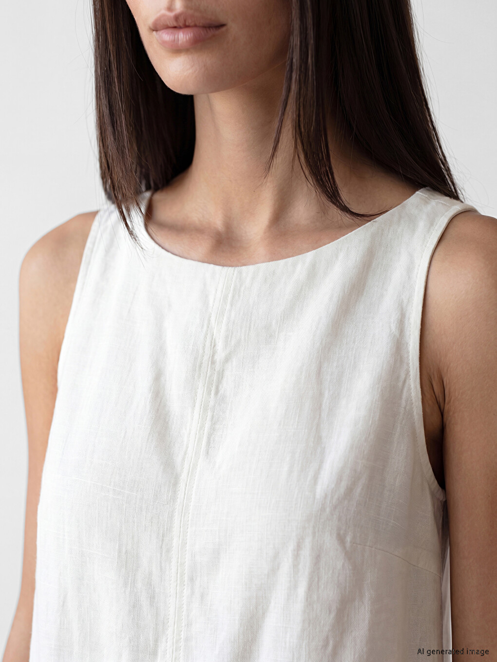 A-Line Linen Blend Mini Dress-2