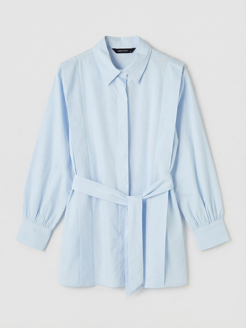 Mavi Kuşaklı Kadın Gömlek Tunik