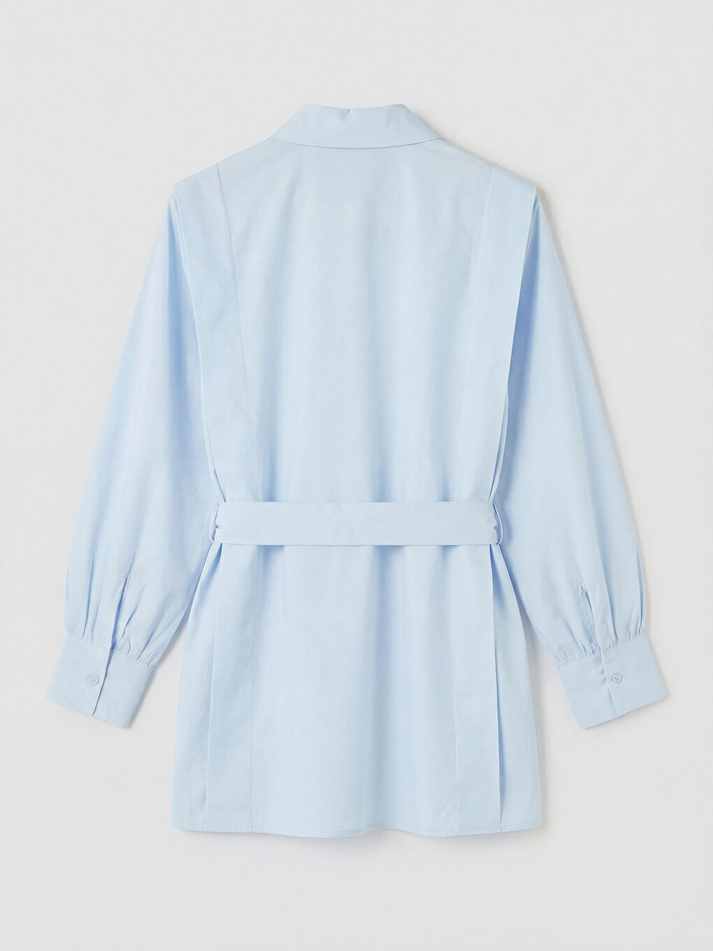 Mavi Kuşaklı Kadın Gömlek Tunik-1