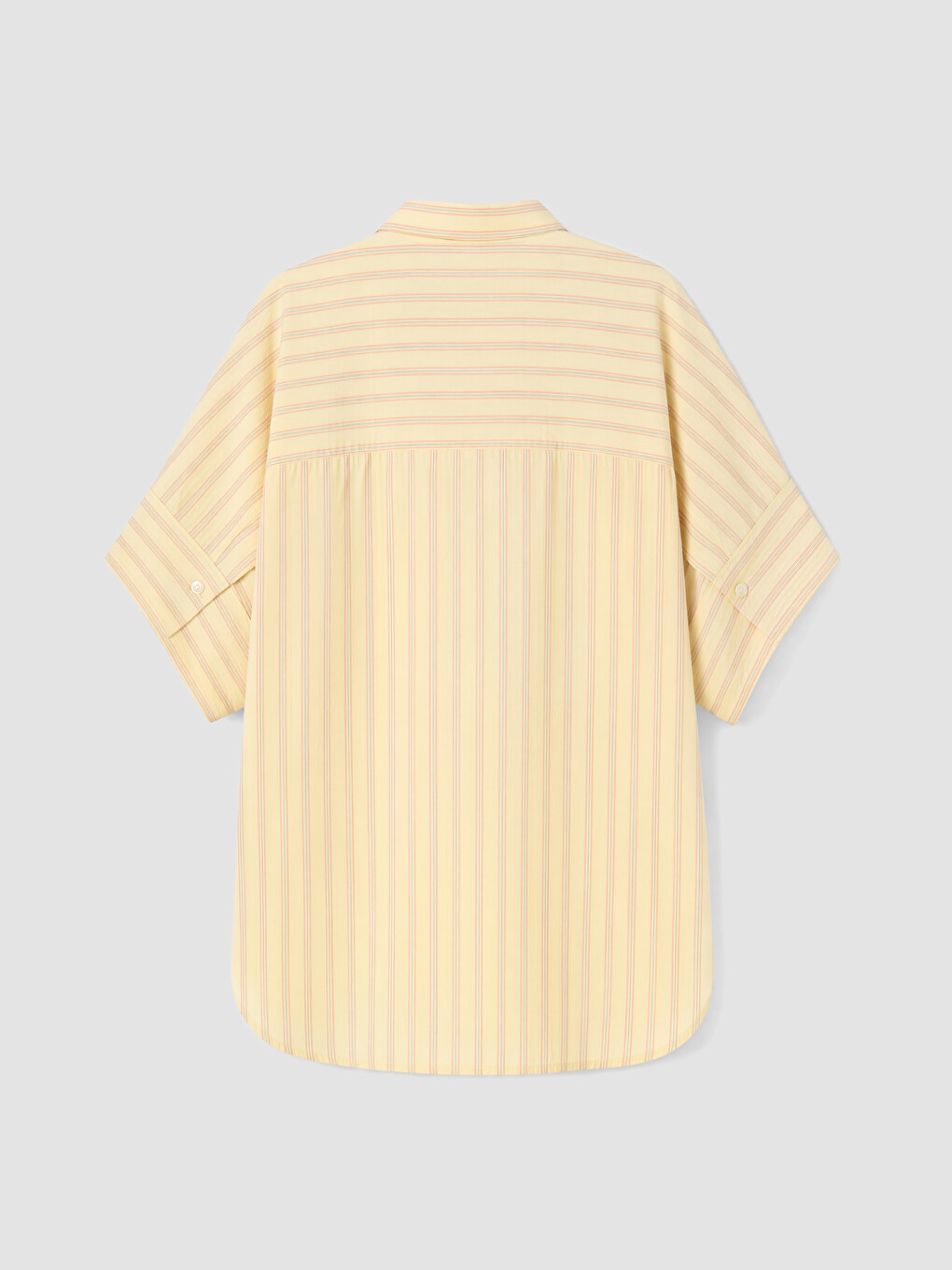 Sarı Çizgili Oversize Kadın Gömlek-4