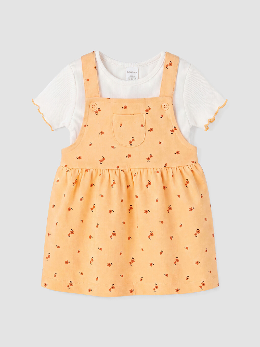Floral Baby Girls' Dungaree Dress And T-shirt-2