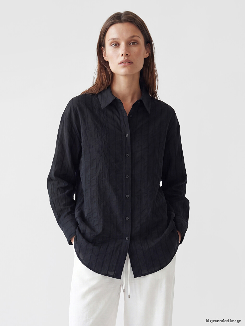 Striped Oversize Women's Shirt Tunic