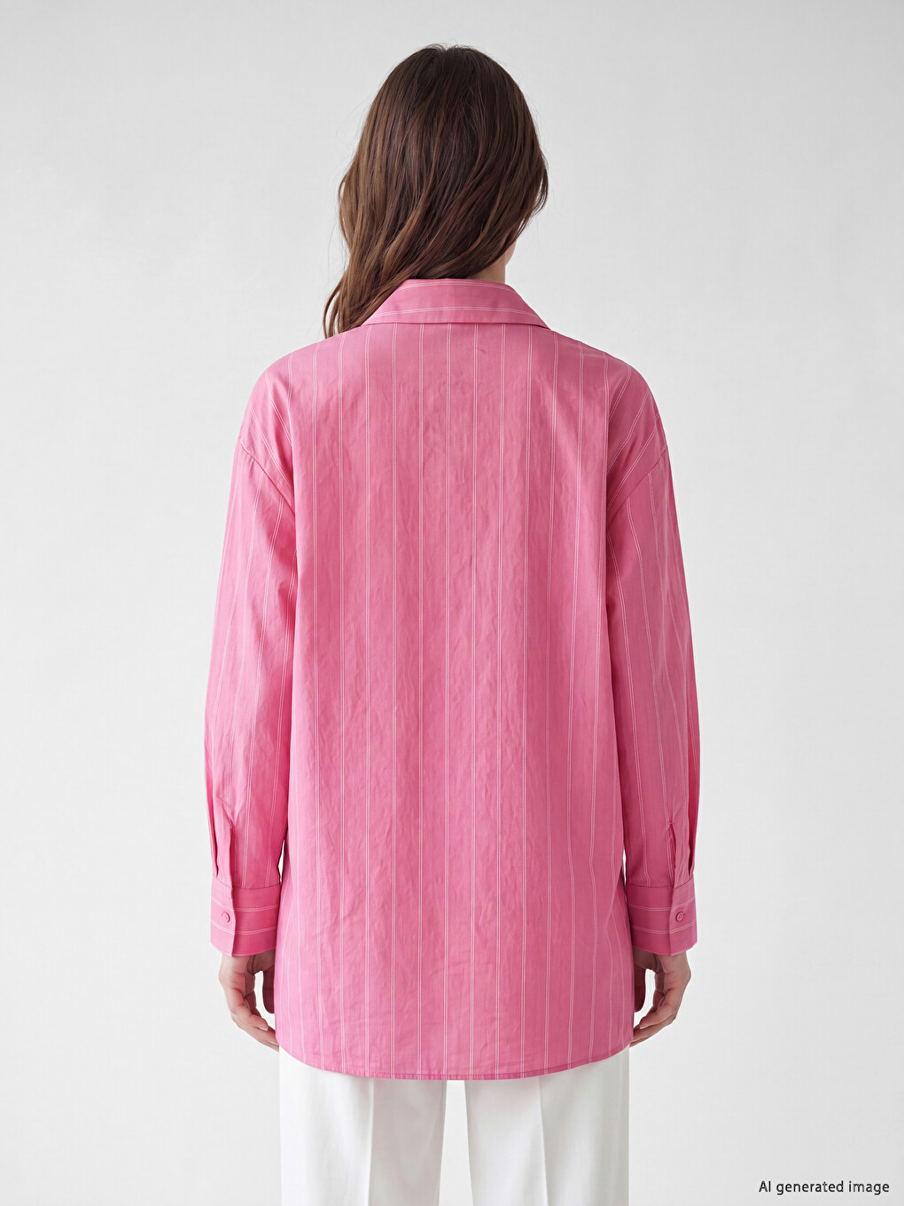 Striped Oversize Women's Shirt Tunic-3