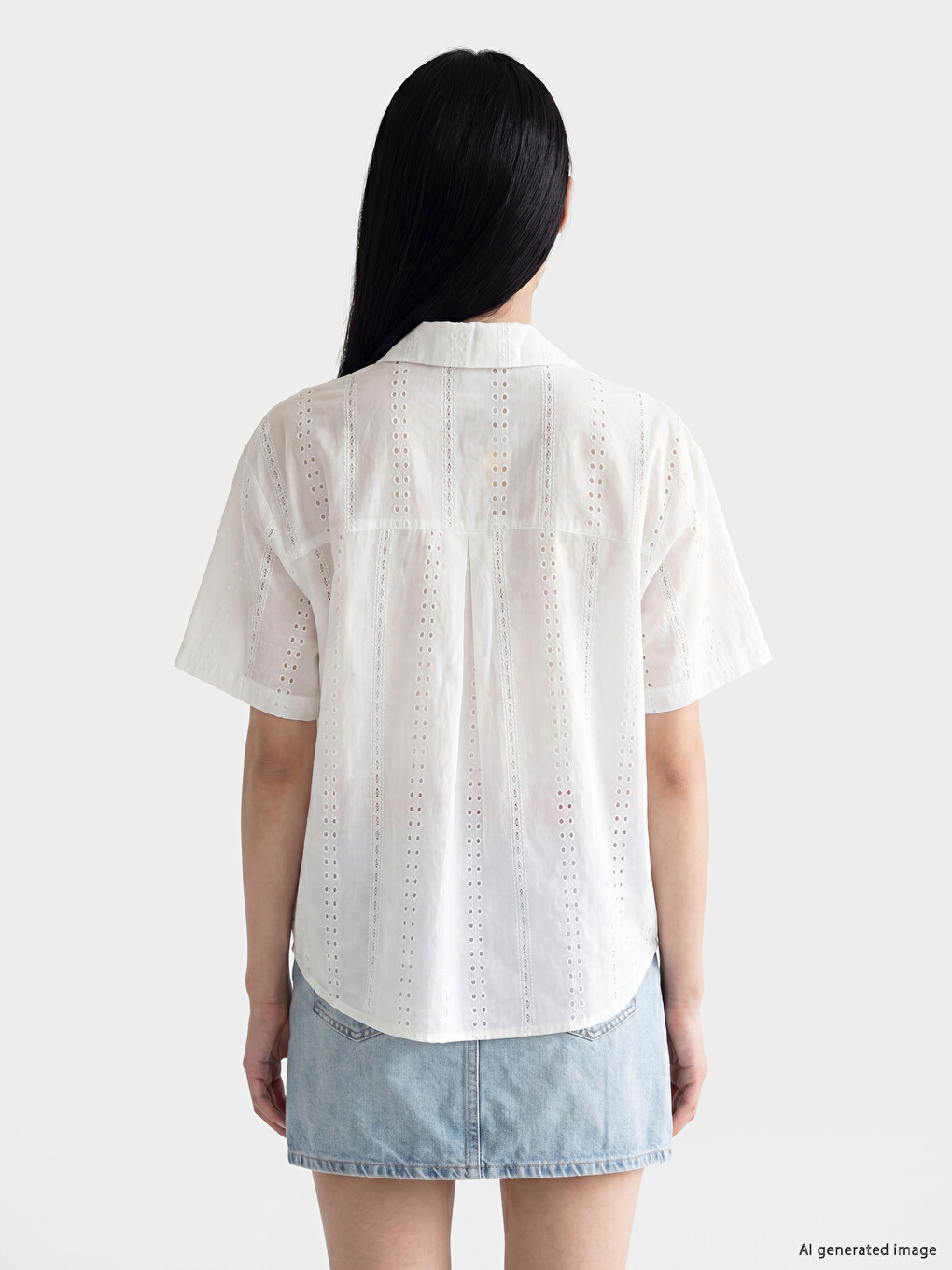 Broderie Crop Women's Shirt-3