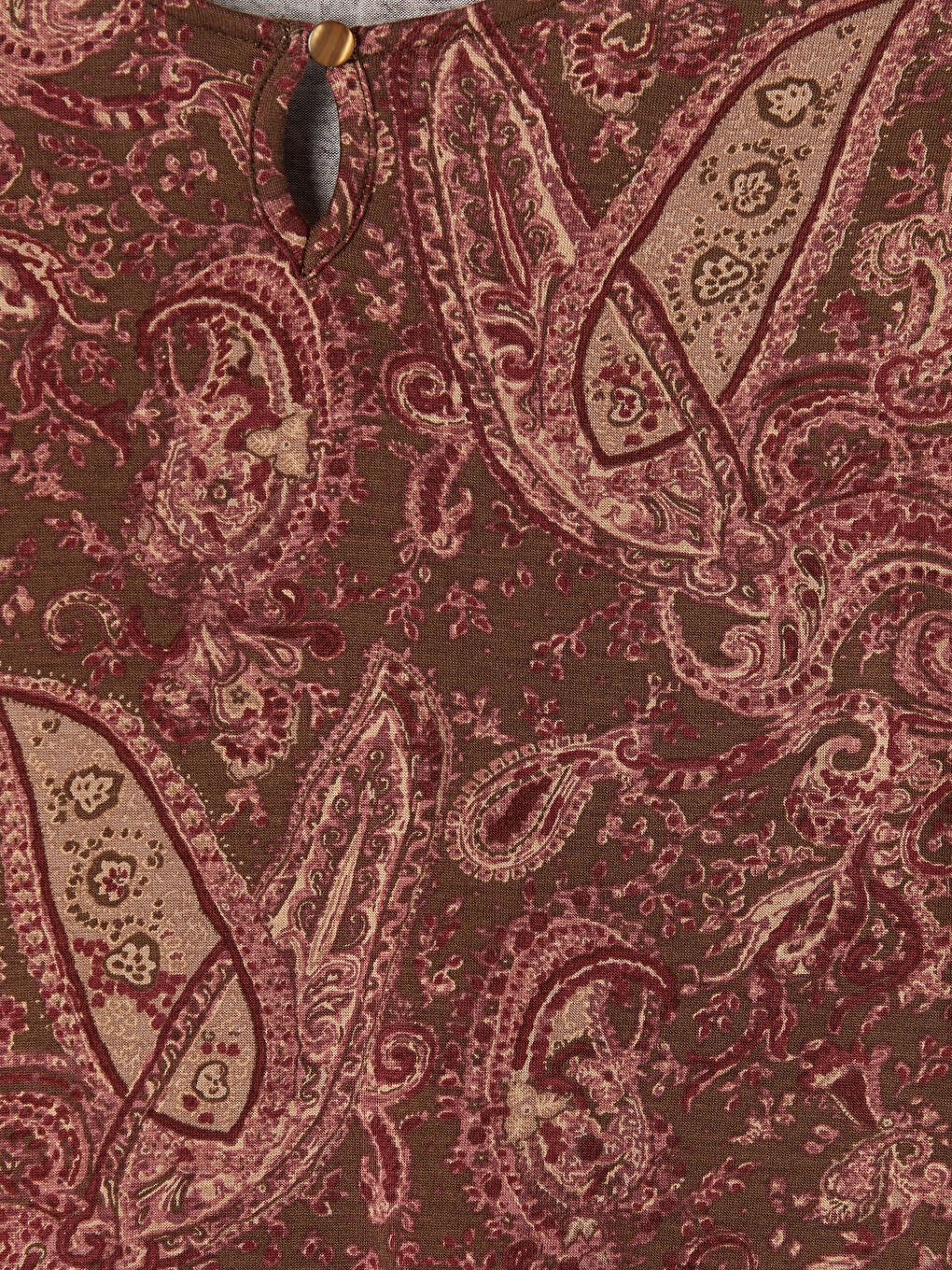 Kahverengi Bisiklet Yaka Desenli Bluz-2