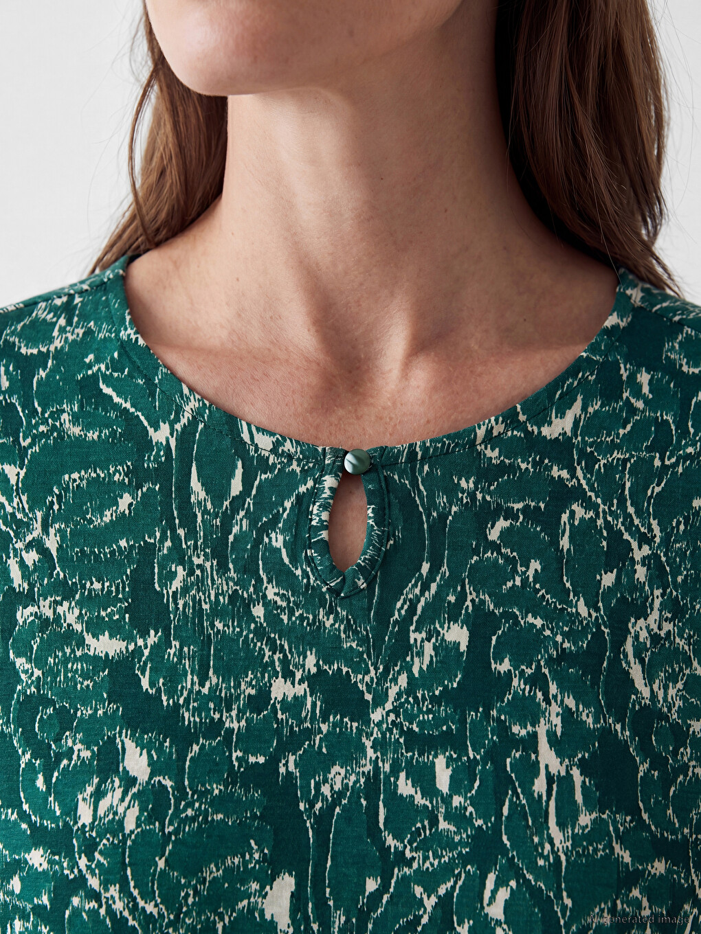 Crew Neck Patterned Blouse-2