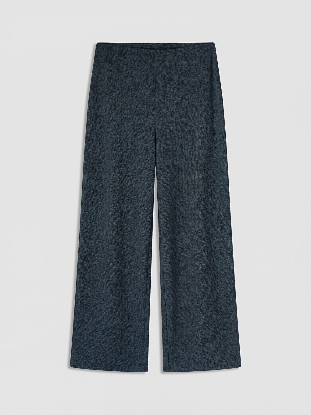 İndigo Beli Lastikli Dokulu Kadın Pantolon-4