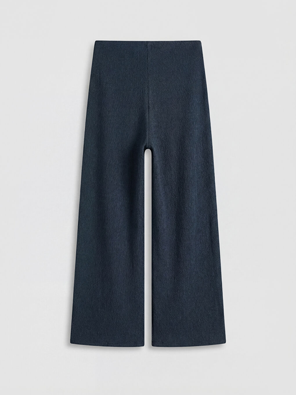 İndigo Beli Lastikli Dokulu Kadın Pantolon-5