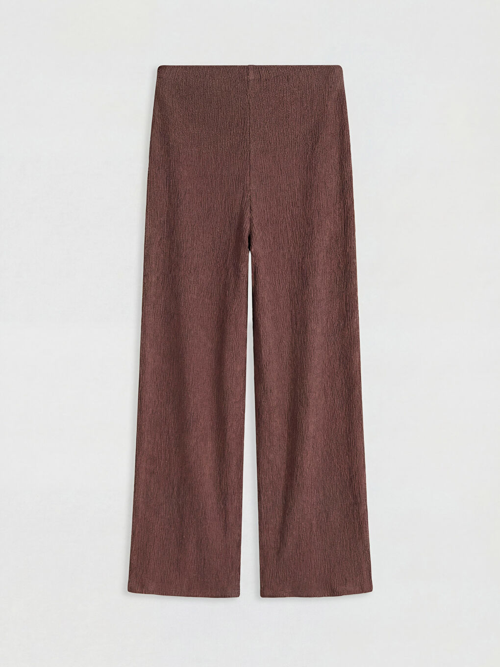 Bordo Beli Lastikli Dokulu Kadın Pantolon-1