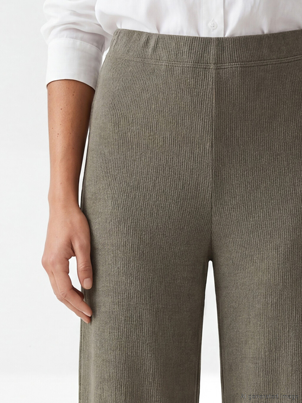 Elastic Waist Textured Women's Trousers-2