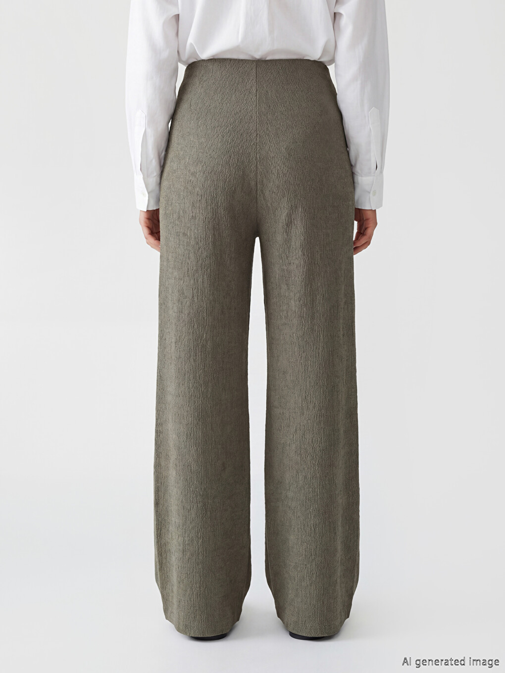 Elastic Waist Textured Women's Trousers-3
