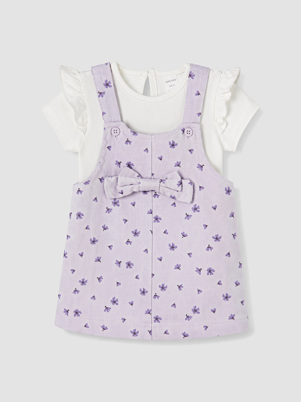 Floral Baby Girls' Dungaree Dress And T-shirt-2