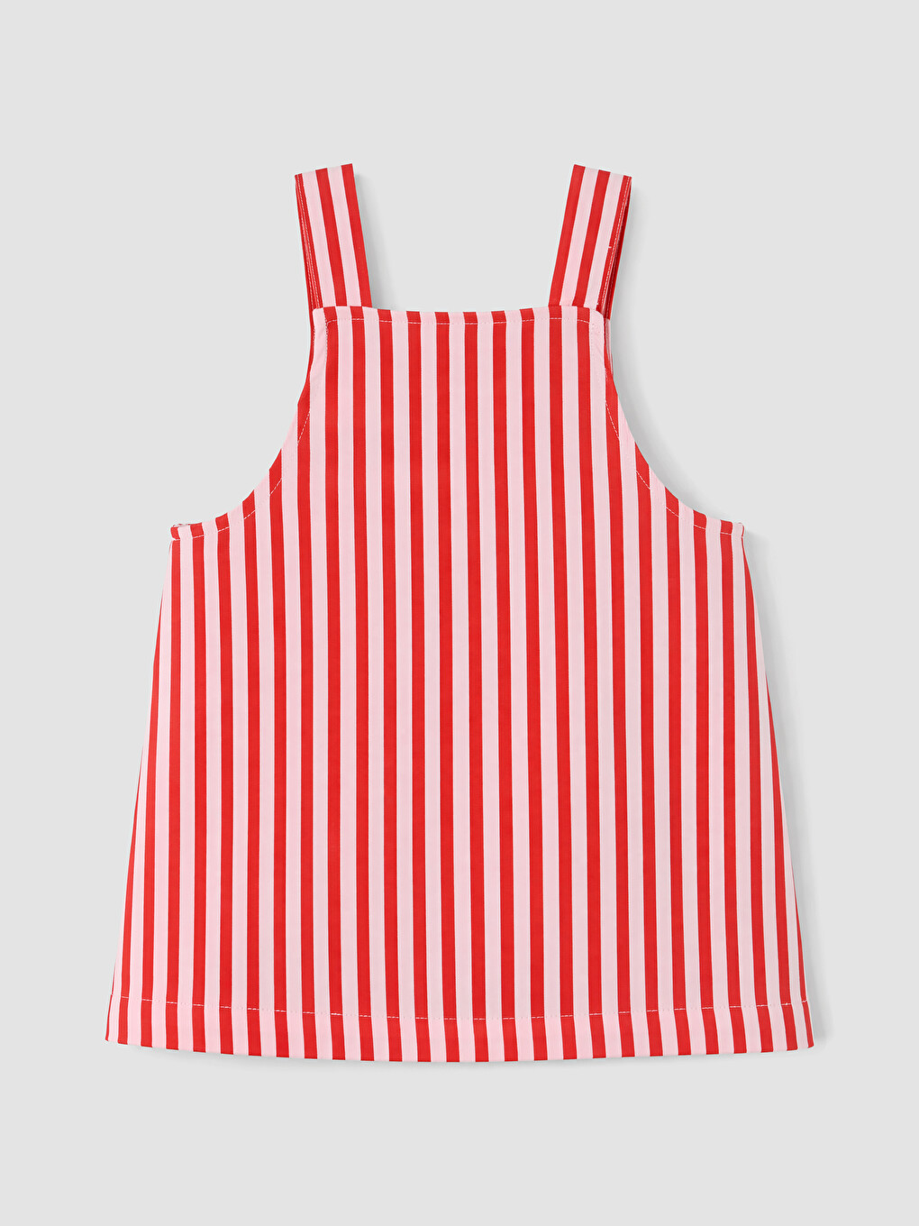 Pembe Çizgili Kız Bebek Gabardin Elbise-3
