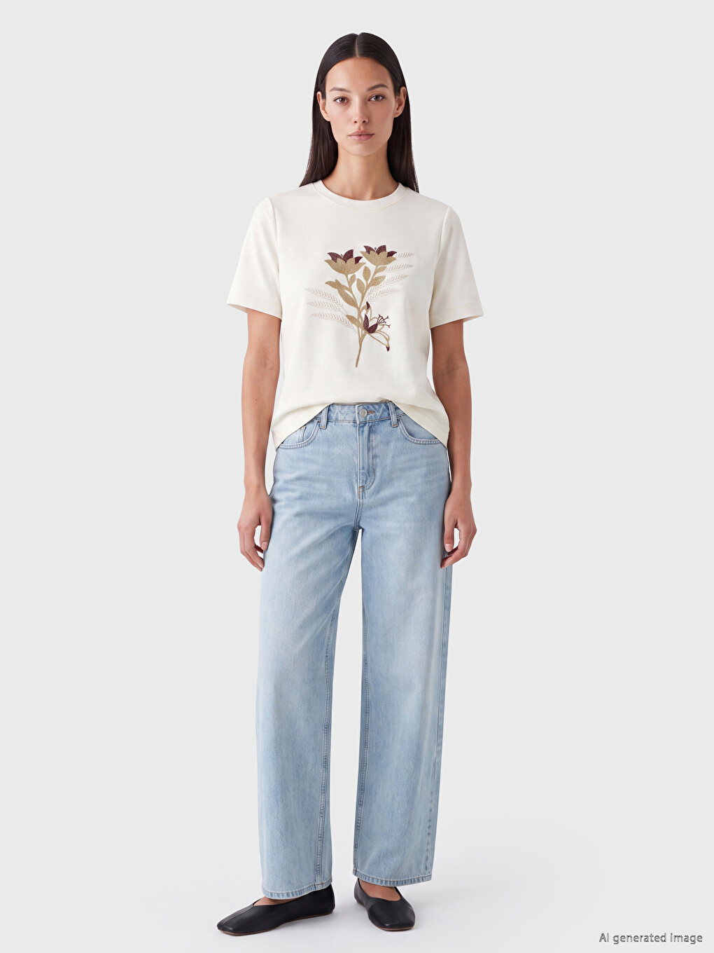 Embroidered Soft Touch Women's T-shirt-1