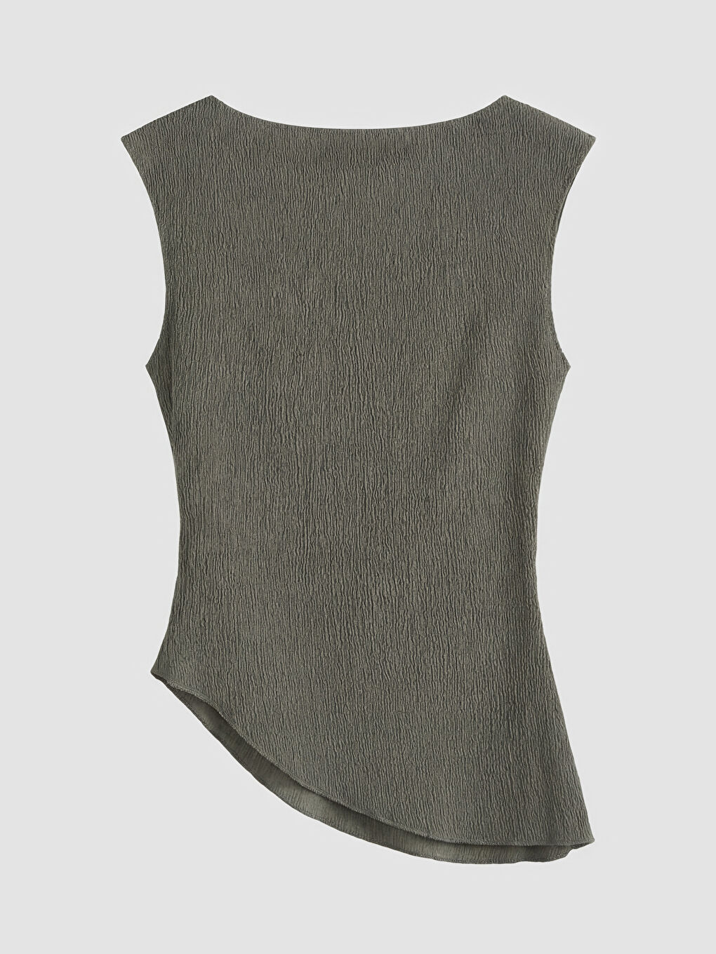 Haki Kayık Yaka Büzgülü Bluz-1