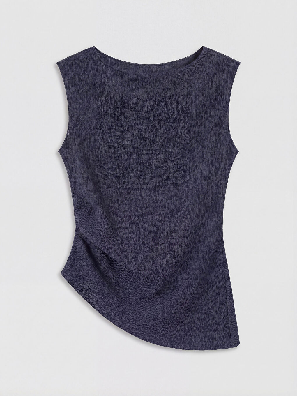 İndigo Kayık Yaka Büzgülü Bluz-1